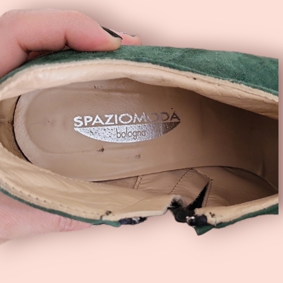 spaziomoda green suede booties platform - Picture 5 of 5
